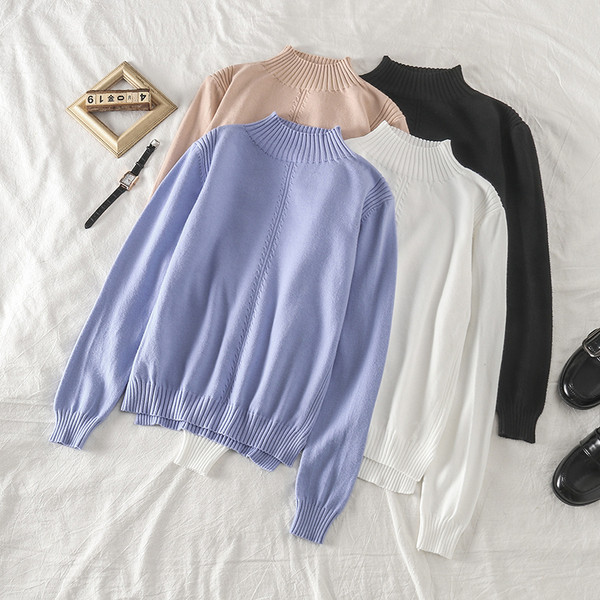 Modern női hosszú ujjú pulóver négy színben