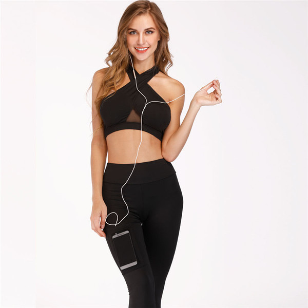 Női sport leggings sima modell zsebbel két színben