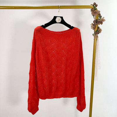 Vékony női pulóver csónakos nyakkivágással, három színben