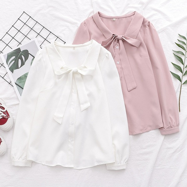 Camasa de dama eleganta model nou cu cravate in alb si roz