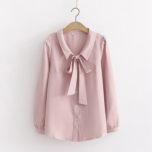 Camasa de dama eleganta model nou cu cravate in alb si roz