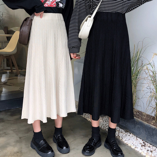 Női lezser szabású szoknya magas derékkal, két színben