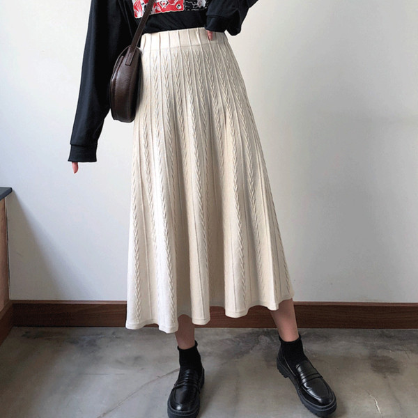 Női lezser szabású szoknya magas derékkal, két színben