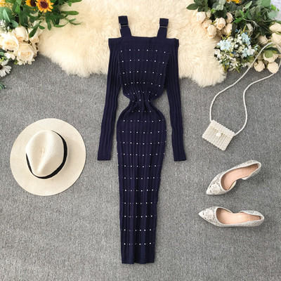 Új modell női hosszú ruha csupasz vállval, különböző színekben