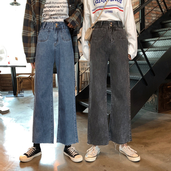 Női alkalmi farmernadrág két színben - kék és szürke