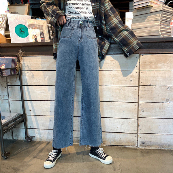 Női alkalmi farmernadrág két színben - kék és szürke