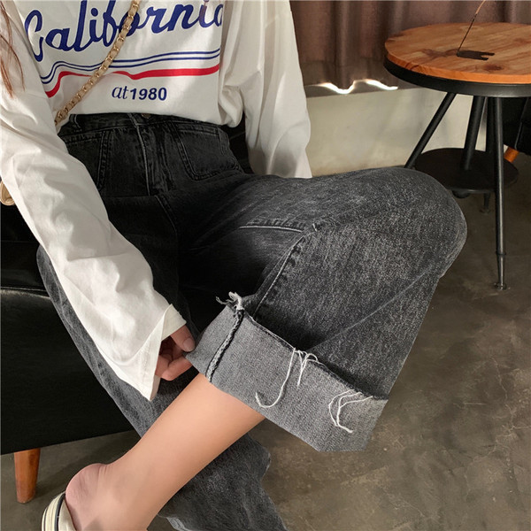 Női alkalmi farmernadrág két színben - kék és szürke