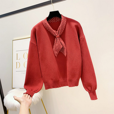 Női blúz hosszú ujjal, pöttyös gallérral több színben