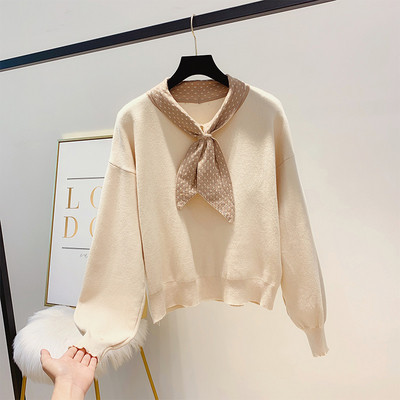 Női blúz hosszú ujjal, pöttyös gallérral több színben