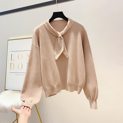 Női blúz hosszú ujjal, pöttyös gallérral több színben