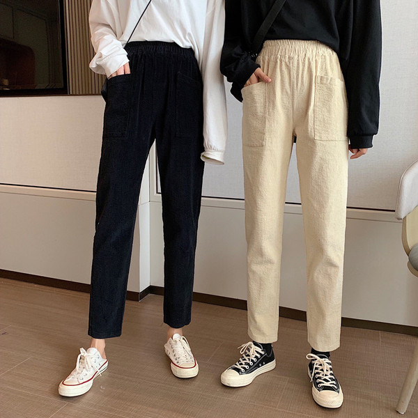 Modern női nadrág két színben, zsebekkel