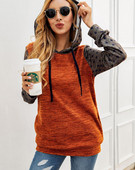 Hanorac de dama model nou, cu gluga in maro si albastru