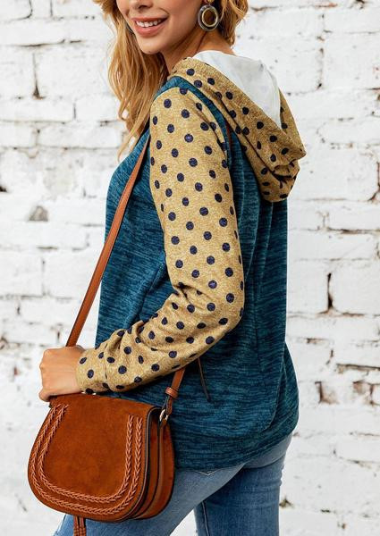 Hanorac de dama model nou, cu gluga in maro si albastru