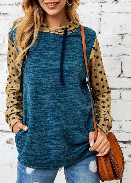 Hanorac de dama model nou, cu gluga in maro si albastru