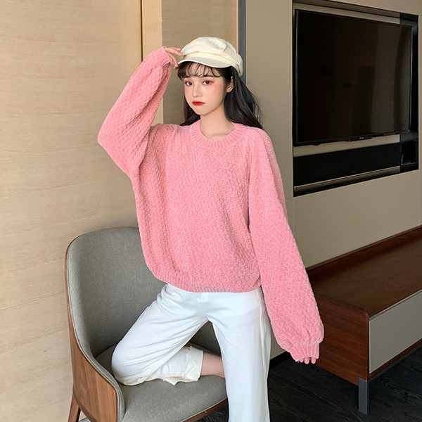 Női széles pulóver ovális nyakkivágással, több színben