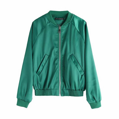 Vékony tavaszi-őszi kabát rózsaszín és zöld színben, fényes hatással