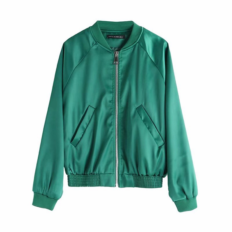 Vékony tavaszi-őszi kabát rózsaszín és zöld színben, fényes hatással