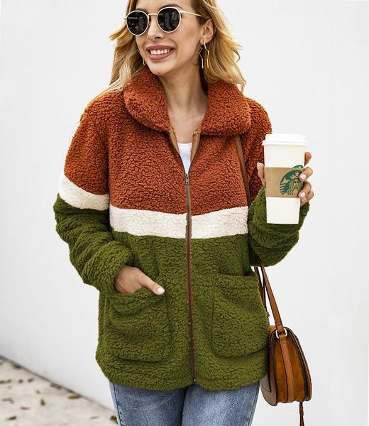 Női alkalmi pulóver zsebbel és cipzárral, három színben