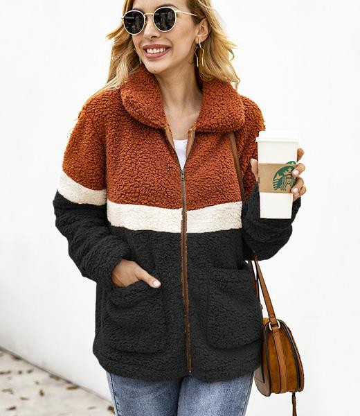 Női alkalmi pulóver zsebbel és cipzárral, három színben