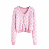 Vastag rövid kardigán színes gombokkal és hosszú ujjakkal