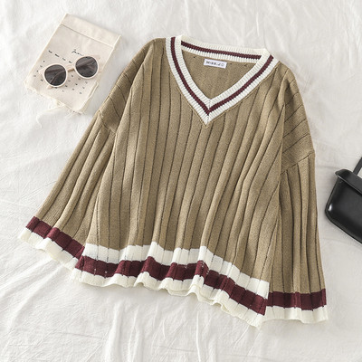 Alkalmi női pulóver spitz nyakkivágással, két színben