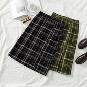 Női kockás szoknya magas derékkal, két színben