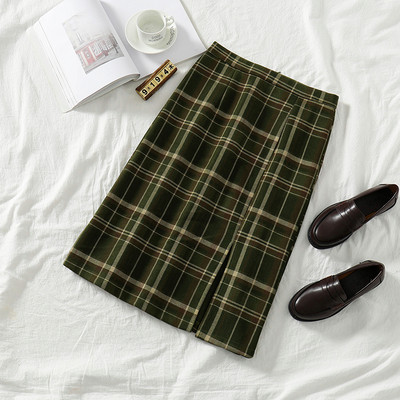 Női kockás szoknya magas derékkal, két színben