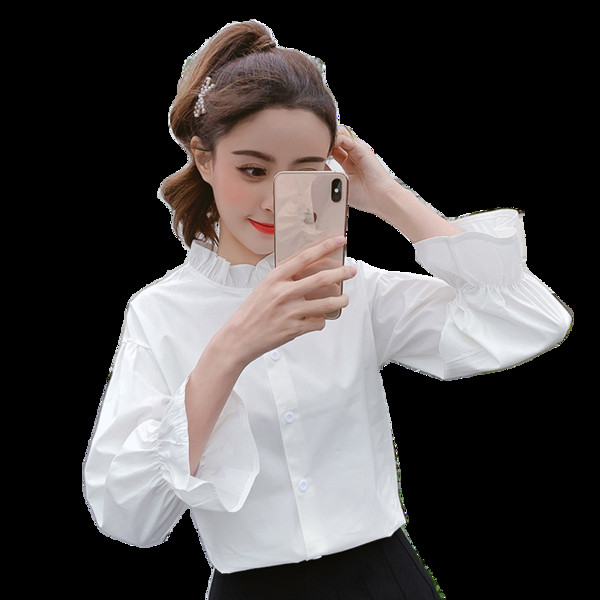 Aktuális női ing két színben, lótusz ujjakkal