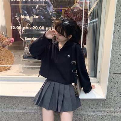 Női széles rövid blúz két színben, cipzárral