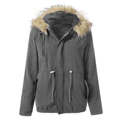 Modern női kabát kapucnis és pehely több színben