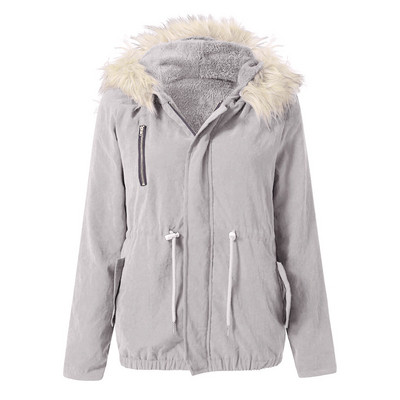 Modern női kabát kapucnis és pehely több színben