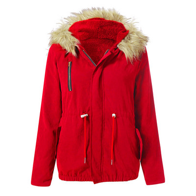 Modern női kabát kapucnis és pehely több színben