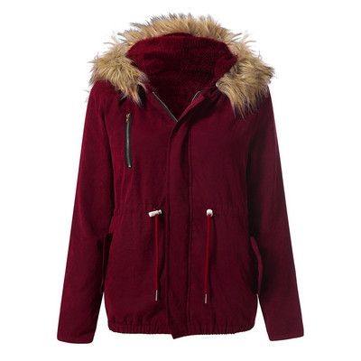 Modern női kabát kapucnis és pehely több színben