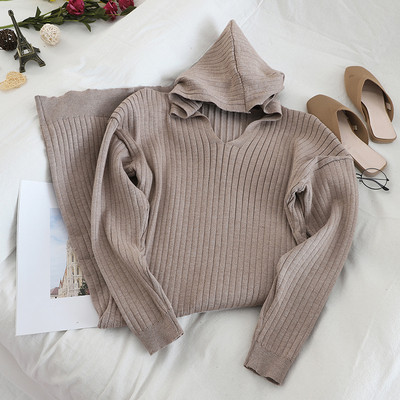 Rochie de iarna de dama cu gluga in negru, maro si gri