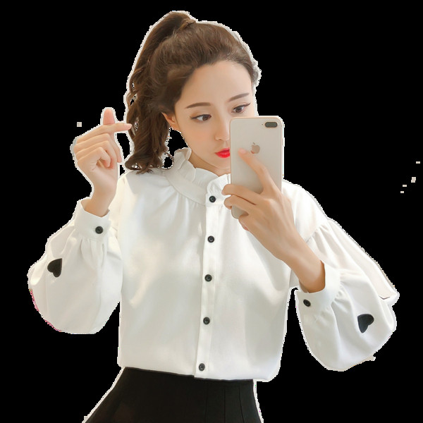 Modern női ing három színben, hímzéssel és gombokkal