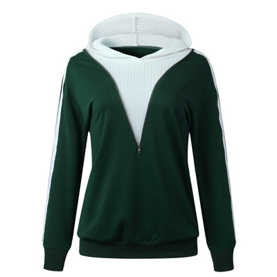 Νέο μοντέλο γυναικείο φούτερ κουκούλα σε μπλε και πράσινο χρώμα