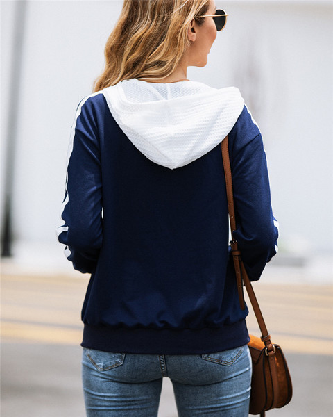 Νέο μοντέλο γυναικείο φούτερ κουκούλα σε μπλε και πράσινο χρώμα