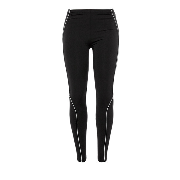 Sport női leggings sima modell magas derékkal, fekete színben