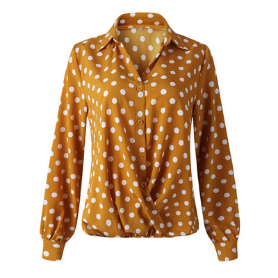 Modern női ing három színben pöttyökkel és spitz nyakkivágással