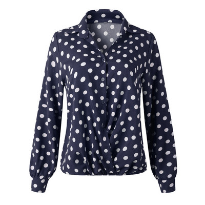 Modern női ing három színben pöttyökkel és spitz nyakkivágással