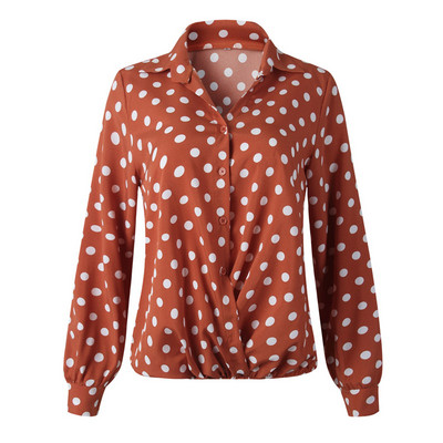 Modern női ing három színben pöttyökkel és spitz nyakkivágással