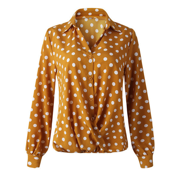 Modern női ing három színben pöttyökkel és spitz nyakkivágással