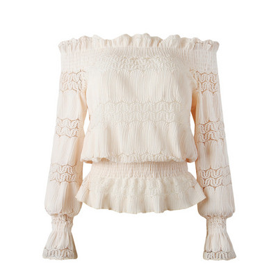 Modern női ing csónakos nyakkivágással és lótusz ujjal több színben