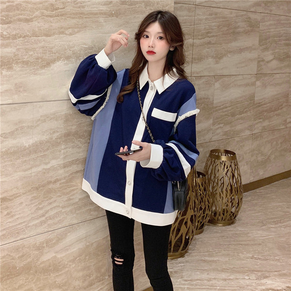 Cardigan de dama in albastru model lat