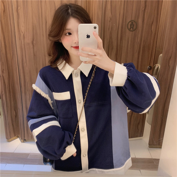 Cardigan de dama in albastru model lat