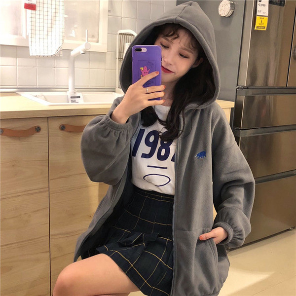 Női széles pulóver több színben cipzárral