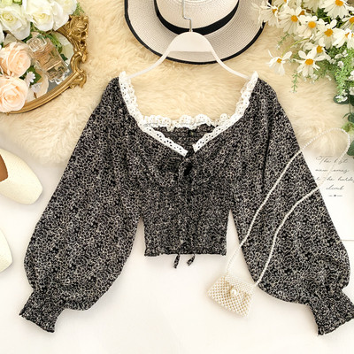 Rövid női ing nyakkendővel és csipke elemmel több színben