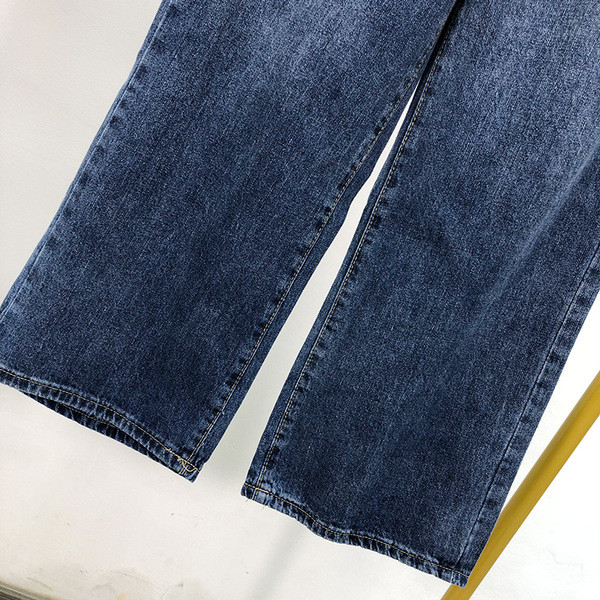 Blugi lungi de dama de culoare inchisa cu curea - model lat