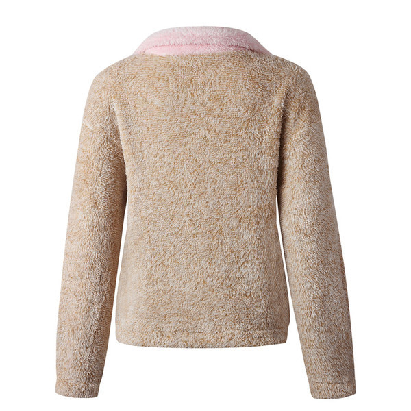 Új modell modern női pulóver bézs színben cipzárral