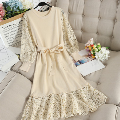 Női hosszú ruha derékkötővel, három színben